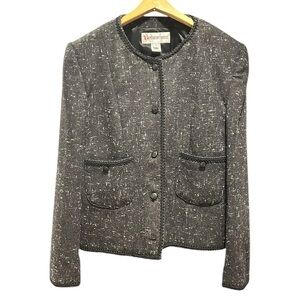 Vintage Peabody House Textured Tweed Wool Business Blazer Jacket Fully Lined 12